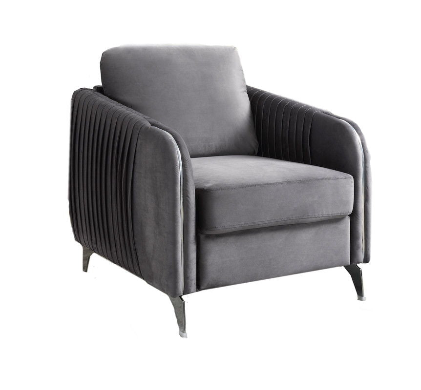 Hathaway - Sillón de terciopelo con acento moderno y elegante