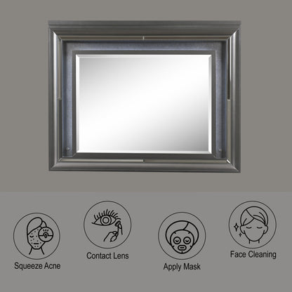 Sawyer - Espejo metálico con LED - Gris
