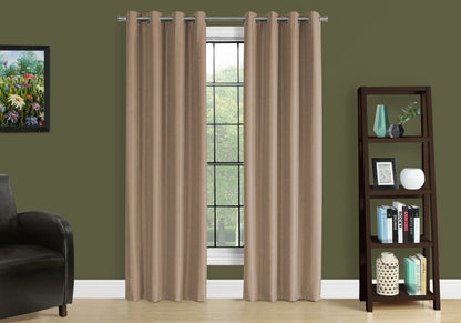 2 Pieces Set, Curtain Panel, Room Darkening, Grommet, Contemporary & Modern