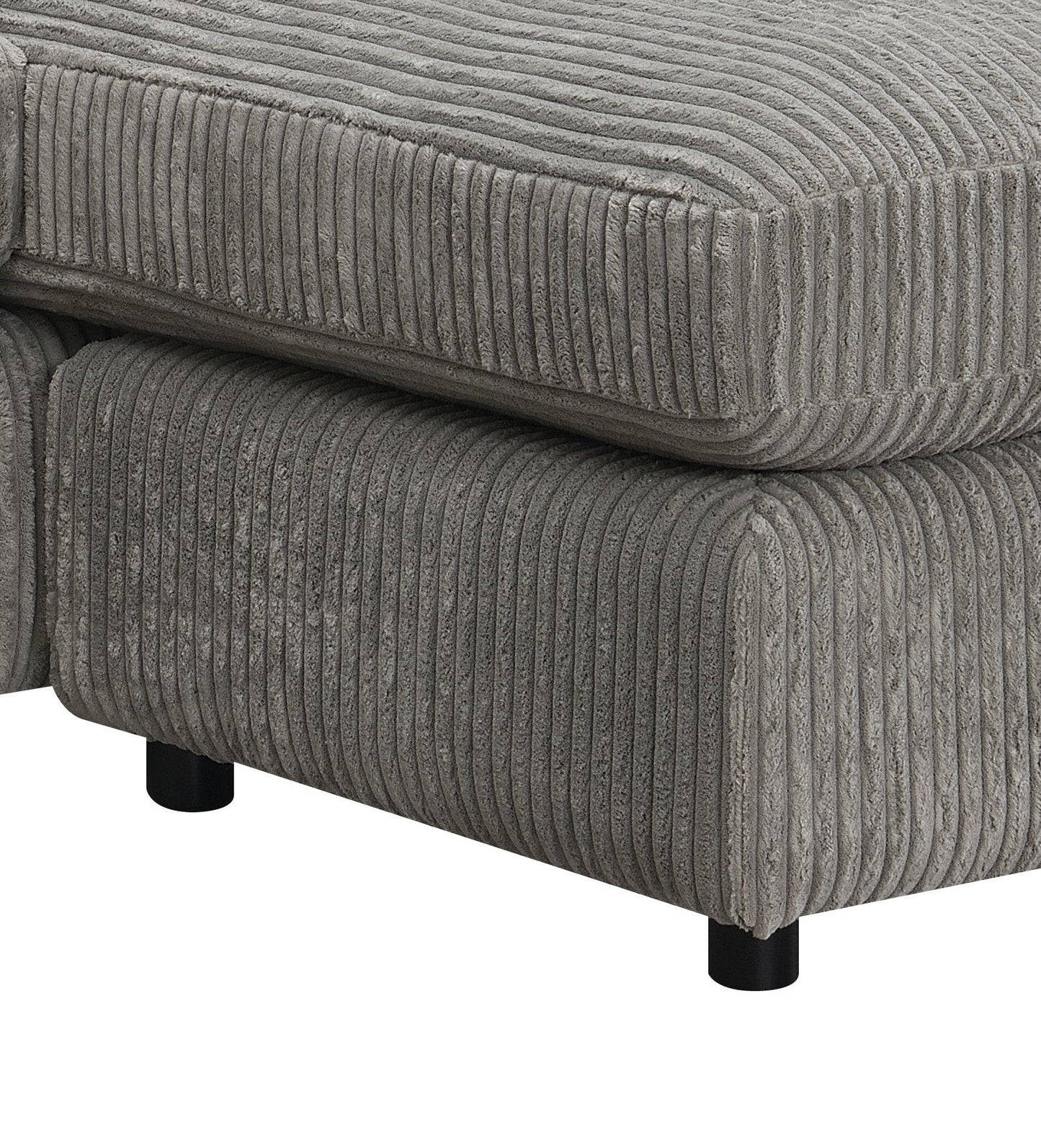 Tavia - Sofá seccional reversible con 6 cojines - Gris