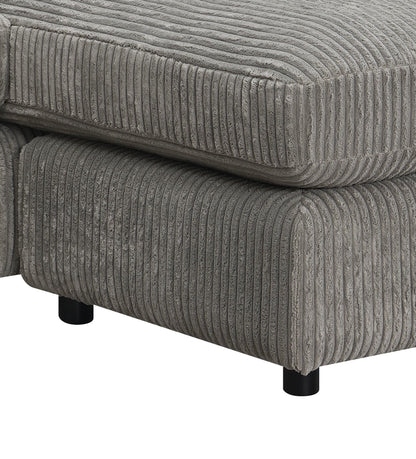Tavia - Sofá seccional reversible con 6 cojines - Gris