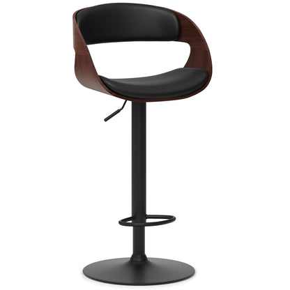 Archer - Taburete de bar giratorio ajustable de madera curvada - Negro