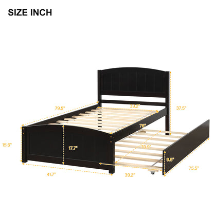 Platform Bed & Headboard, Footboard And Wood Slat Support