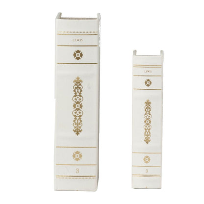 Cajas para libros (juego de 2) - Blanco/Dorado