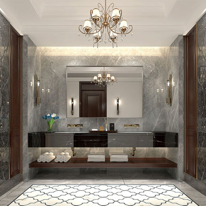 Espejo de baño rectangular plateado con bisel y marco de metal de ángulo cuadrado (101 x 76 cm) para pared (horizontal y vertical) - Plateado