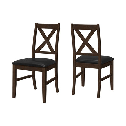 Silla de comedor lateral tapizada, estilo transicional (juego de 2)