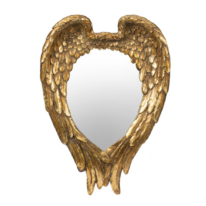 Espejo de pared con detalles de alas para sala de estar - Dorado