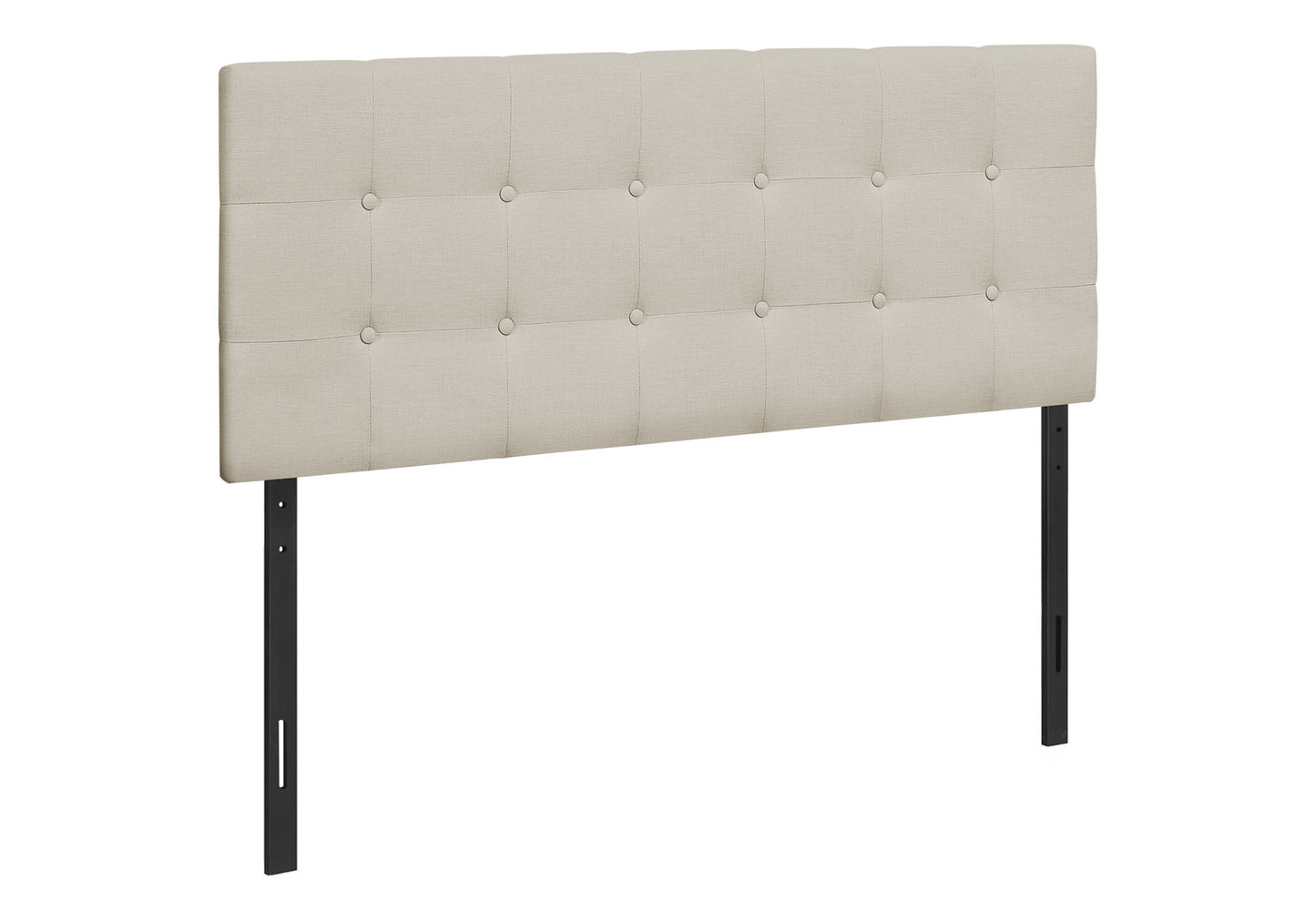 Cabecero de cama tapizado, tamaño completo, estilo transicional, beige