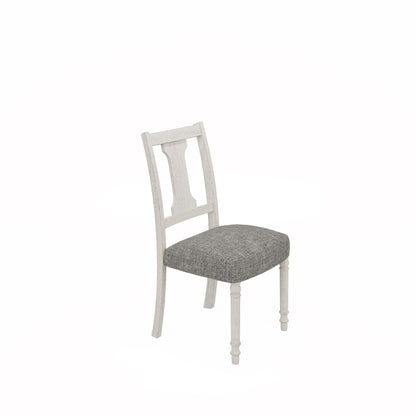 Tannen - Silla de comedor auxiliar (juego de 2) - Blanco y gris