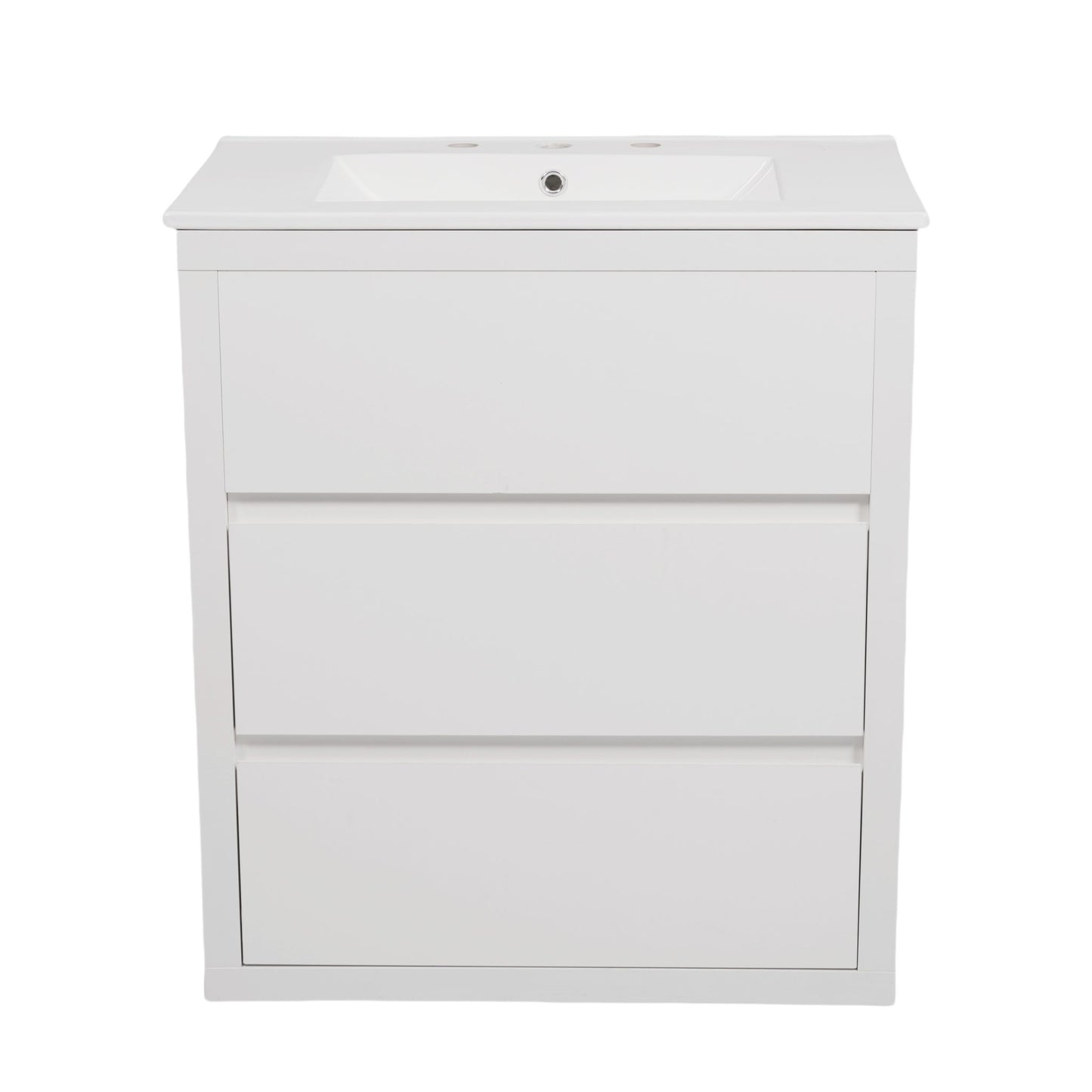 Double Sinks Bathroom Vanity Set With 2 Ceramic Basins