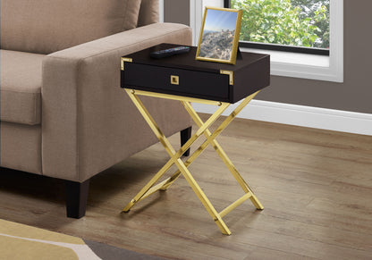Mesa auxiliar con acento, cajón de almacenamiento, diseño elegante, contemporáneo y moderno.