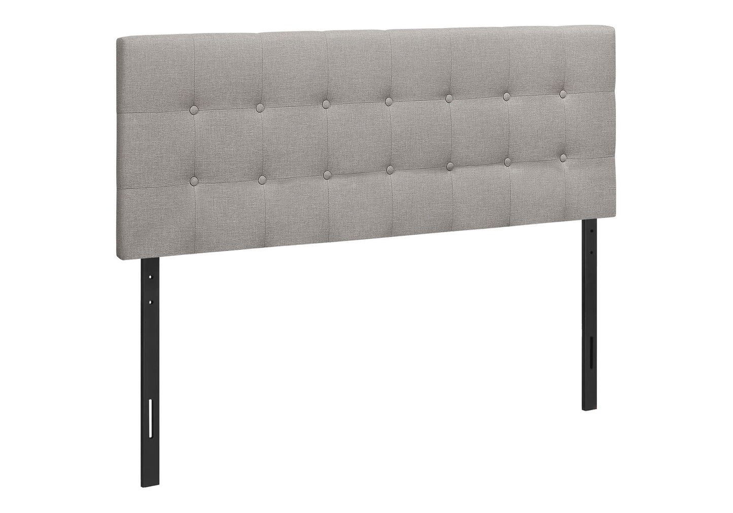 Cabecera de cama tamaño queen, tapizada, construcción duradera, color gris