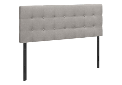Cabecera de cama tamaño queen, tapizada, construcción duradera, color gris