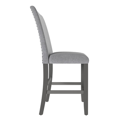 Upholstered Bench With Back - Gray