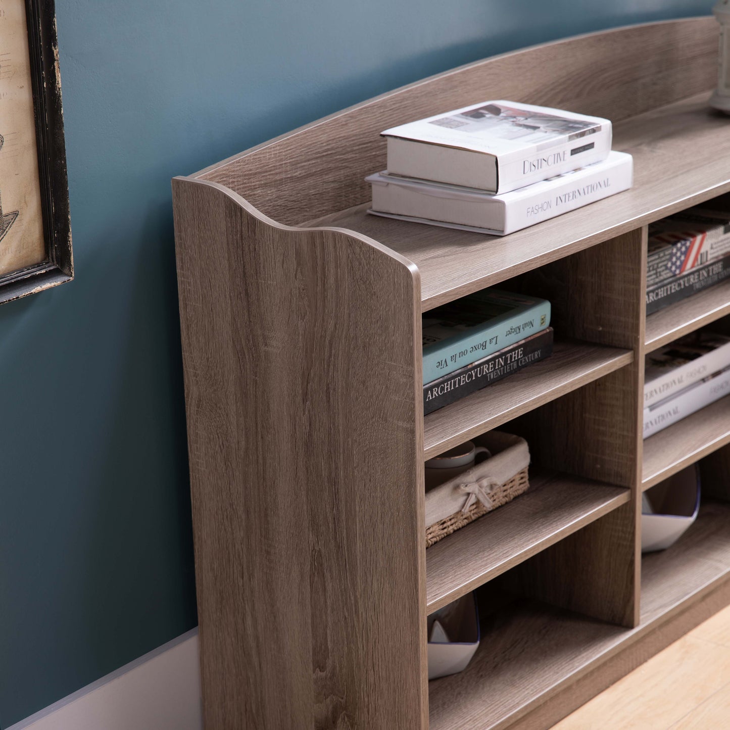 Entryway Shoe Storage Bench, Nine Storage Shelves, Entryway Organizer