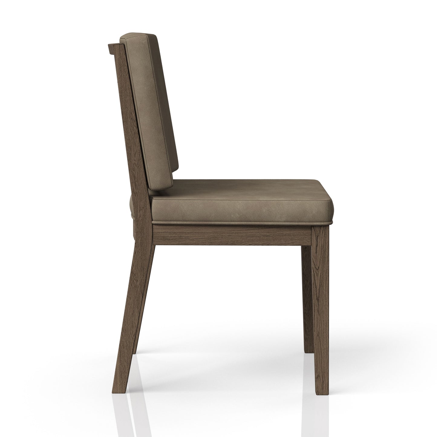 Silla de cuero con respaldo suave (juego de 2) - Marrón claro