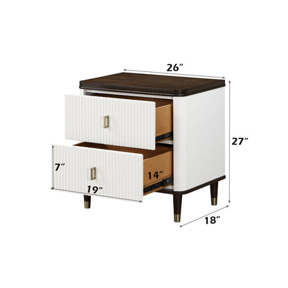 Carena - 5 Piece Bedroom Set (Eastern King Dresser Chest Mirror Nightstand) - Brown / Light Gray / White