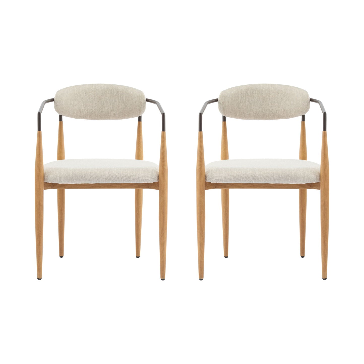 Modern Luxe Dining Arm Chair Set With Upholstery