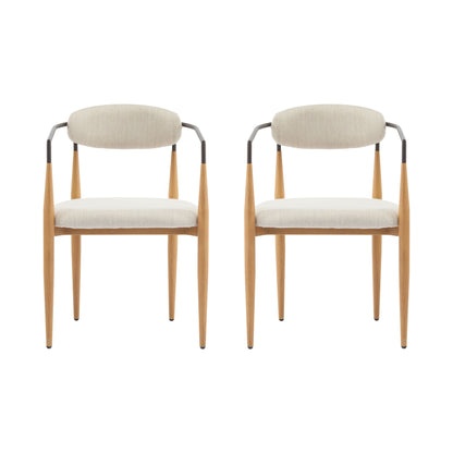 Modern Luxe Dining Arm Chair Set With Upholstery