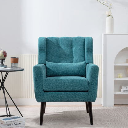 Sillón moderno con acento tapizado y relleno de espuma, cómodo sillón de lectura, moderno de mediados de siglo con tela de chenilla, sillón para sala de estar y dormitorio.