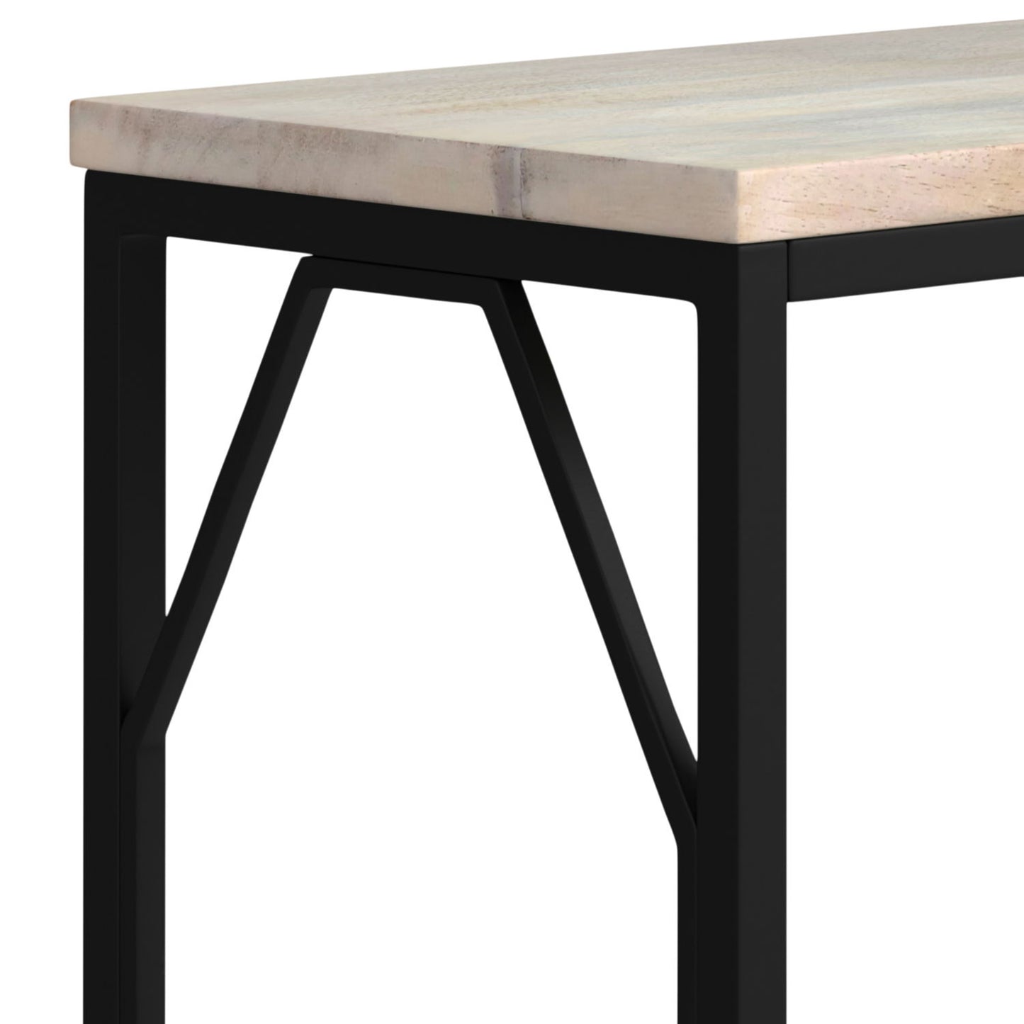 Selma - Mesa auxiliar de metal y madera hecha a mano