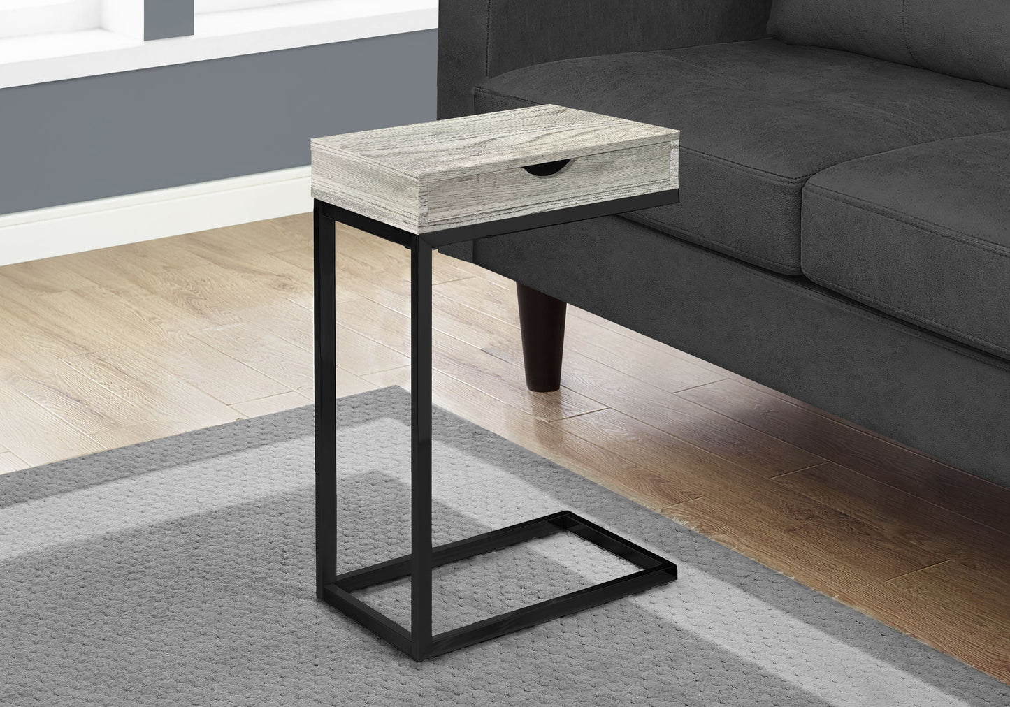 Mesa auxiliar en forma de C, diseño contemporáneo y elegante