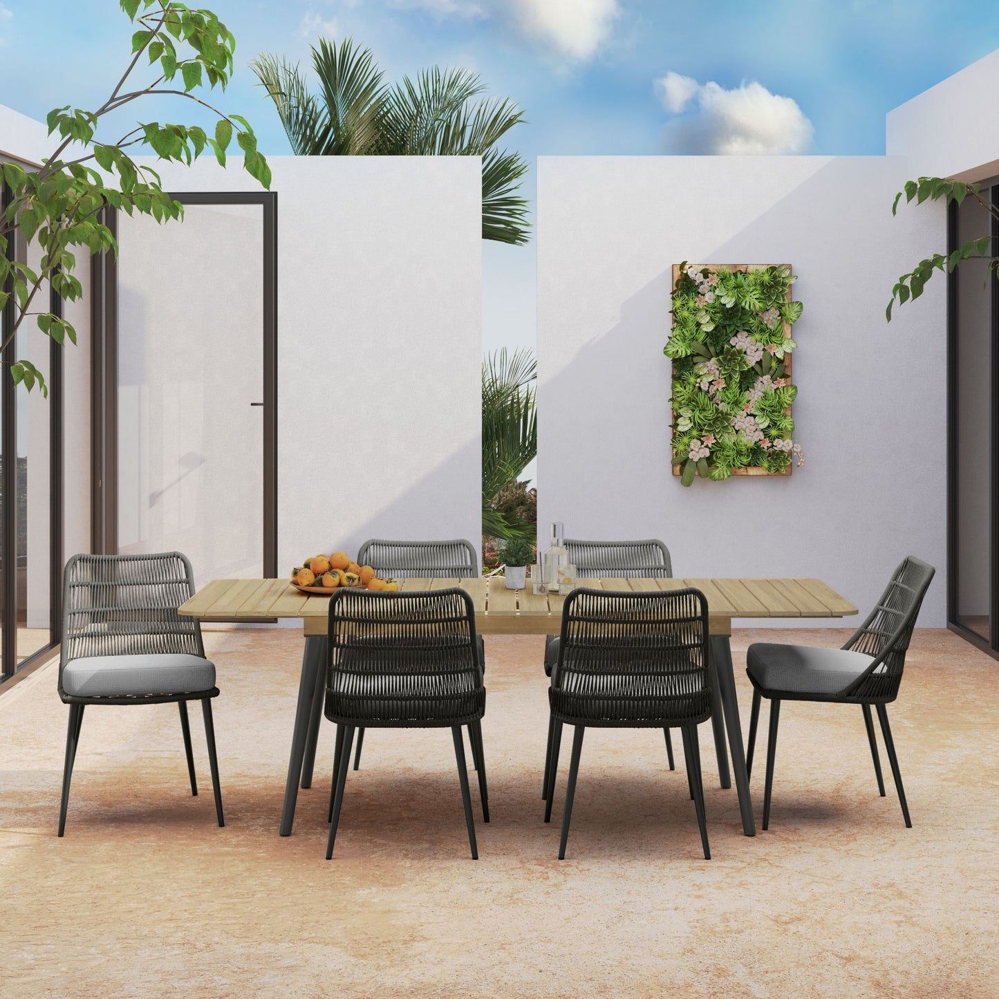 Mesa de comedor extensible para exteriores Beachside - Teca clara