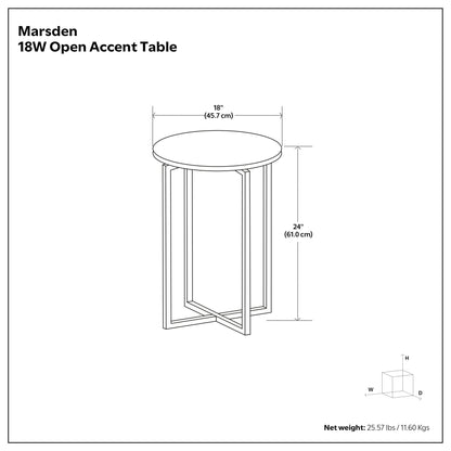 Marsden - Mesa auxiliar con base de acero inoxidable pulido - Blanco/Plateado