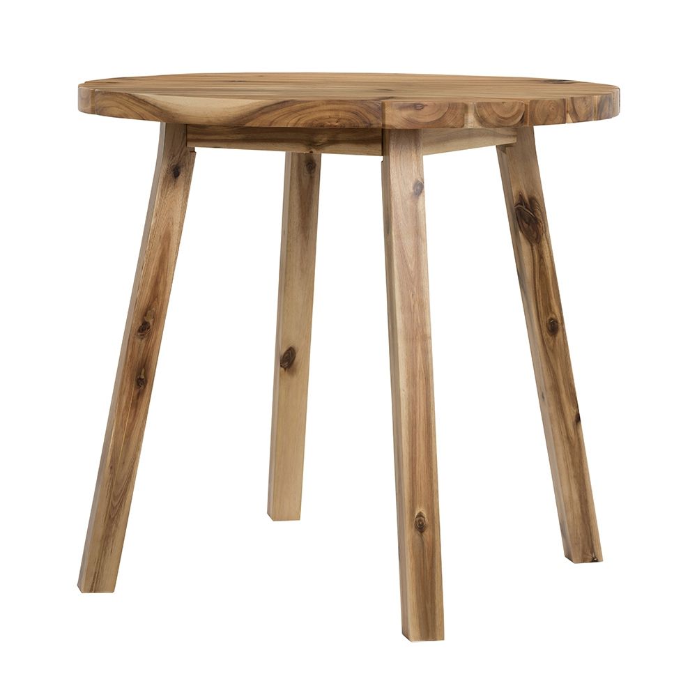 Mesa de comedor redonda de madera maciza - Madera natural/Marrón