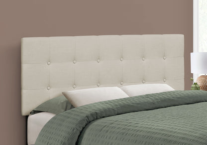 Cabecero de cama tapizado, tamaño completo, estilo transicional, beige