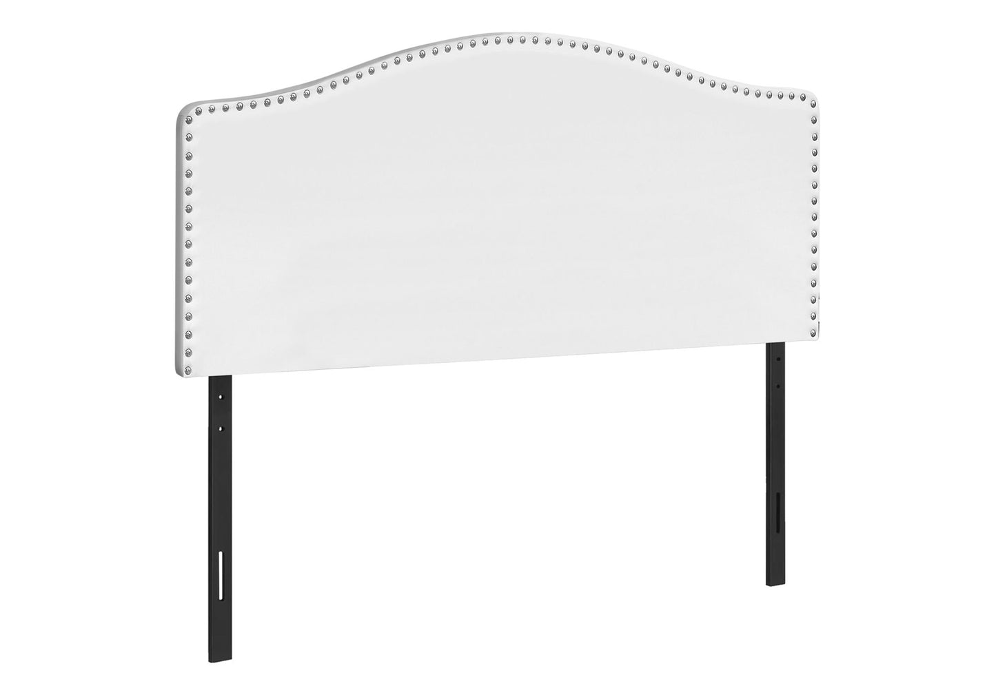 Cabecera de cama tamaño queen, tapizada, estilo transicional, color blanco