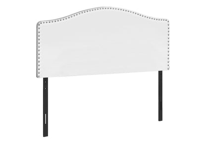 Cabecera de cama tamaño queen, tapizada, estilo transicional, color blanco