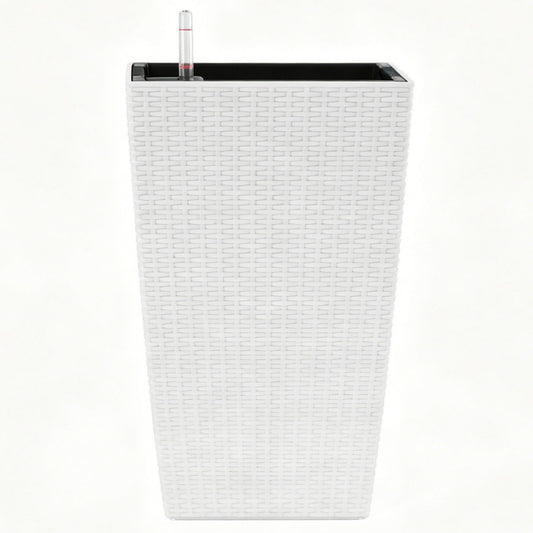 Square Large Planter With Automatic Watering System For Home And Garden (Set of 2) - White