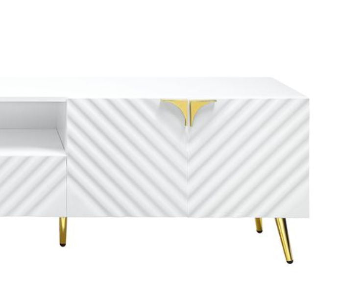 Gaines - Soporte para TV de alto brillo - Blanco