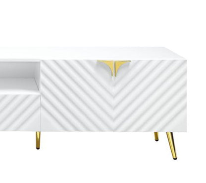 Gaines - Soporte para TV de alto brillo - Blanco