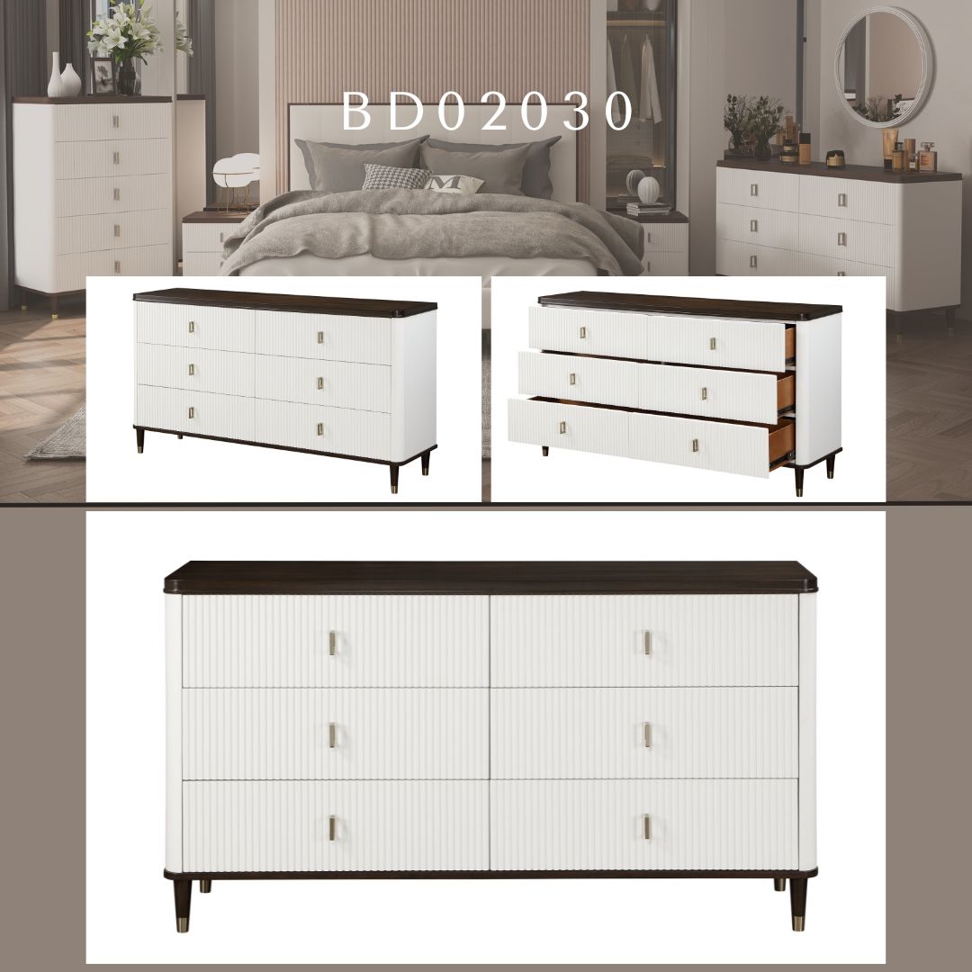Carena - Cómoda con bandeja para joyas - Blanco/Nogal