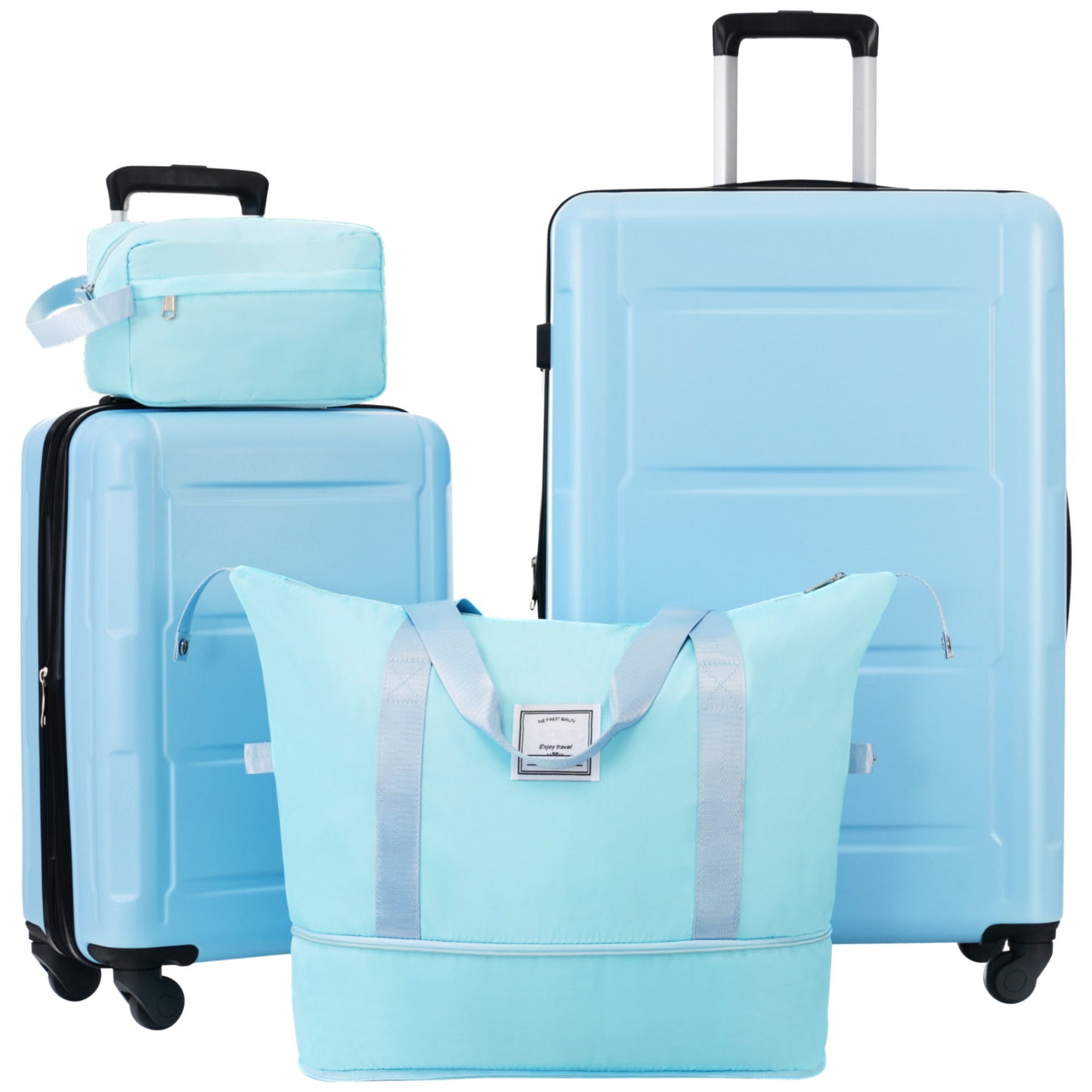 Juego de 2 maletas con ruedas giratorias extensibles, maleta ligera de ABS con cerradura TSA de 20"/28"