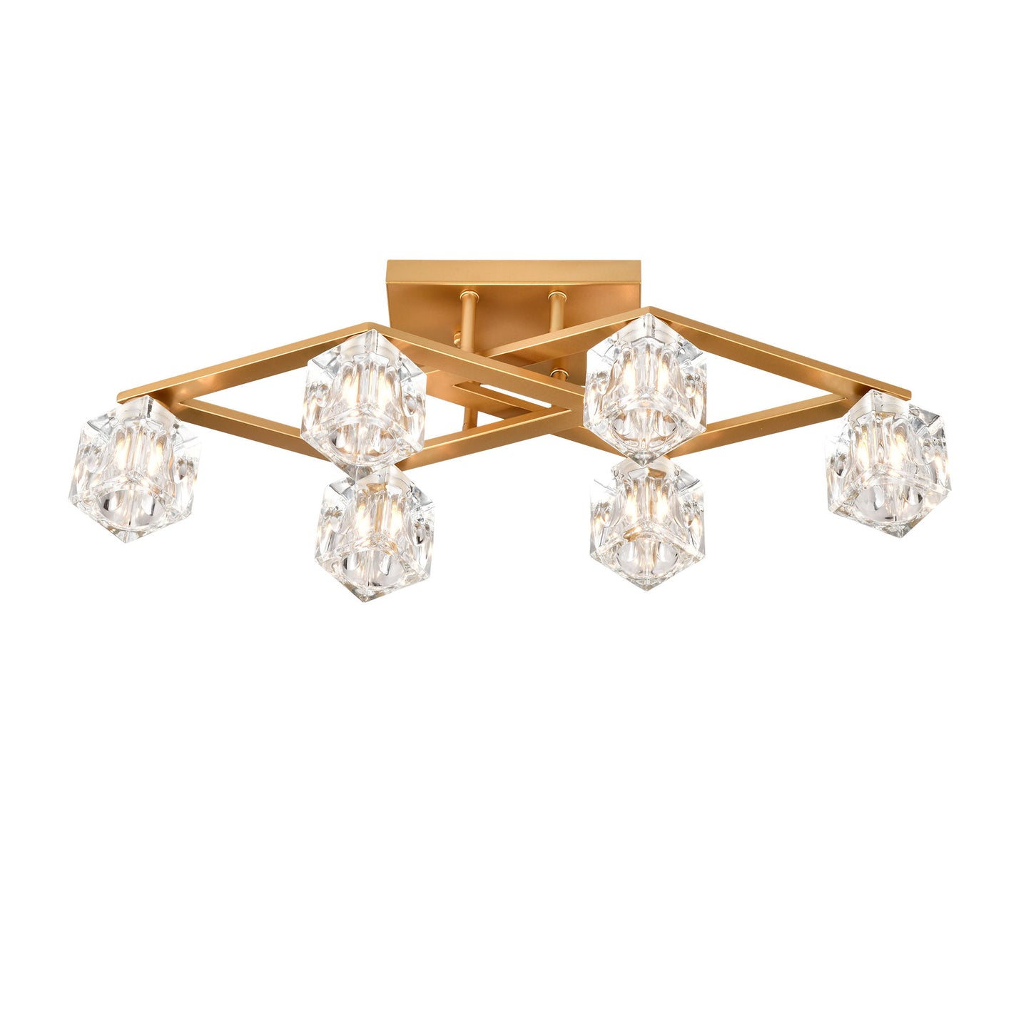 Lámpara de techo de cristal de 6 luces para comedor, moderna lámpara de techo con aplique para entrada, vestíbulo, cocina, dormitorio, sala de estar y sala de conferencias (6 bombillas G9 incluidas).