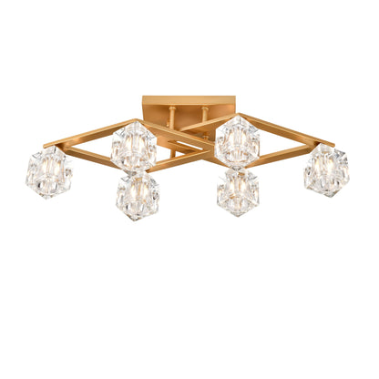 Lámpara de techo de cristal de 6 luces para comedor, moderna lámpara de techo con aplique para entrada, vestíbulo, cocina, dormitorio, sala de estar y sala de conferencias (6 bombillas G9 incluidas).