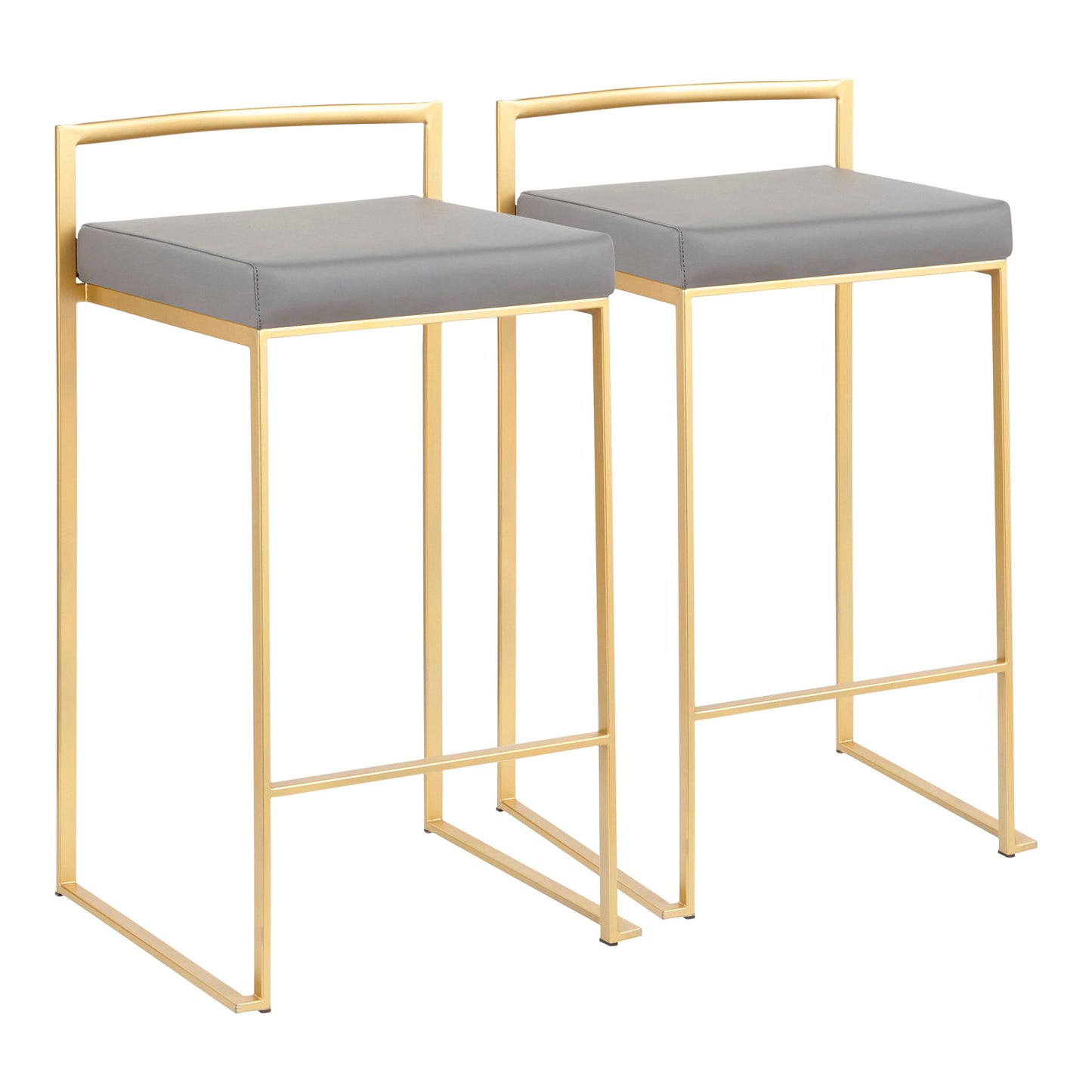 Taburete de bar Fuji de diseño contemporáneo y glamuroso (juego de 2)