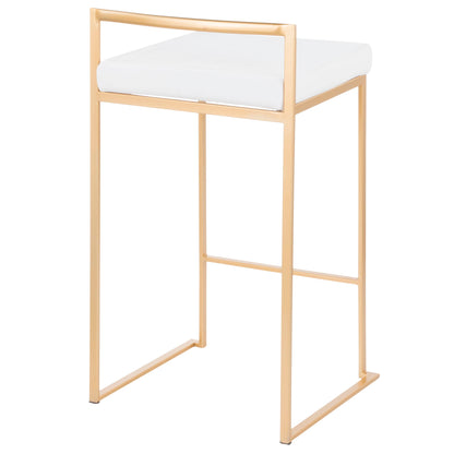 Taburete de bar Fuji de diseño contemporáneo y glamuroso (juego de 2)