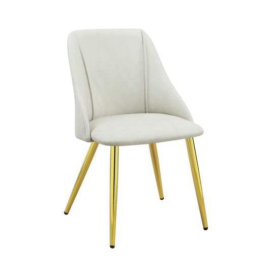 Gaines - Silla auxiliar de cuero sintético (juego de 2) - Blanco