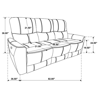 Ashland - Power Reclining Sofa With USB Charging