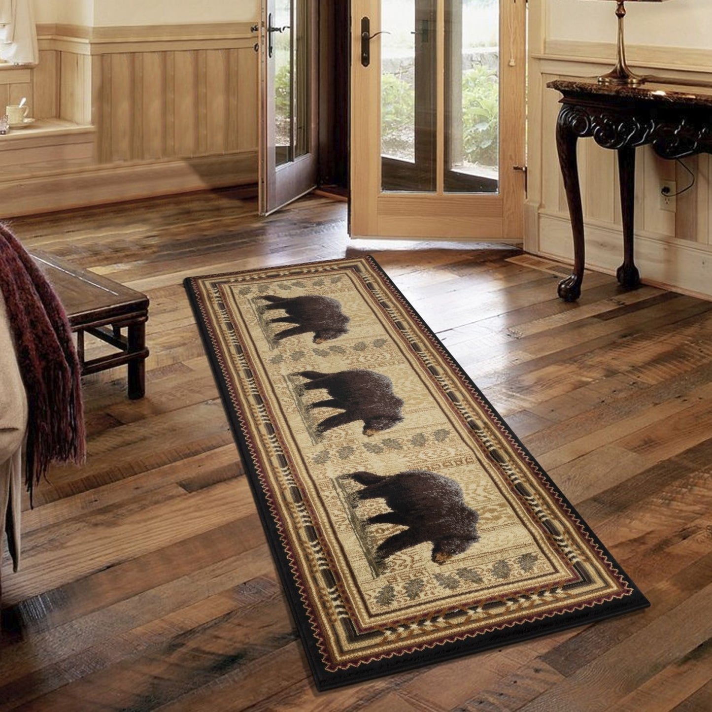 Alfombra estilo Lodge Nature's Nest de 1,60 m x 2,20 m, color negro