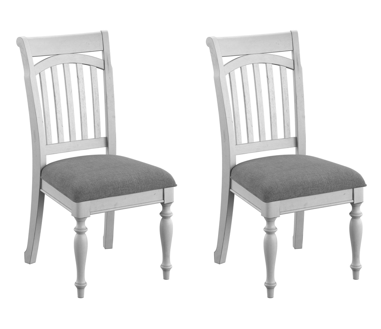 Mariano - Sillas de comedor con respaldo de listones (juego de 2) - Gris