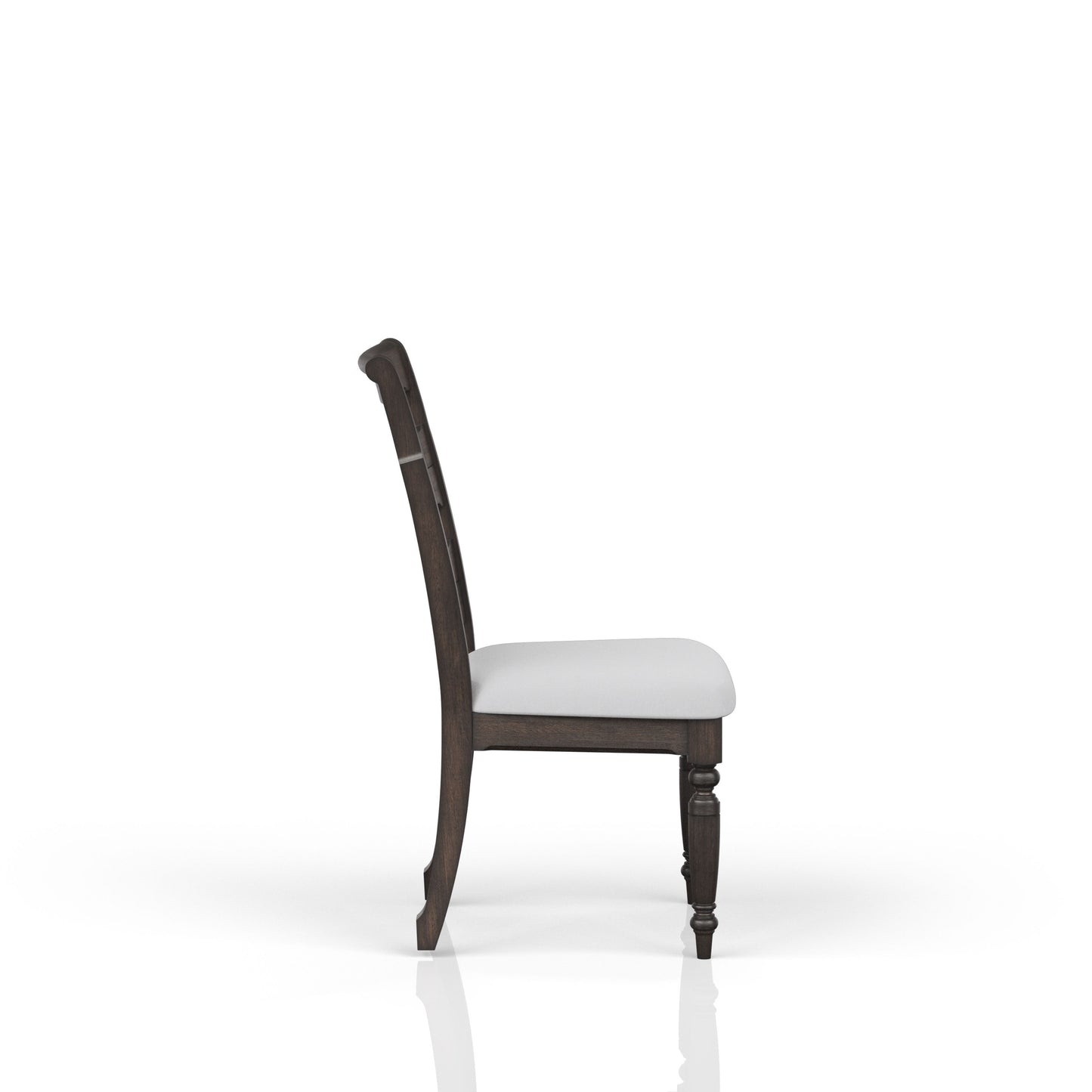 Silla auxiliar con respaldo de escalera y asiento tapizado - Café