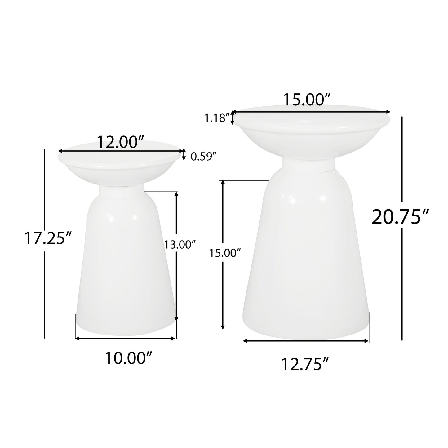 Serenita - Outdoor Side Tables With Flared Design (Set of 2)