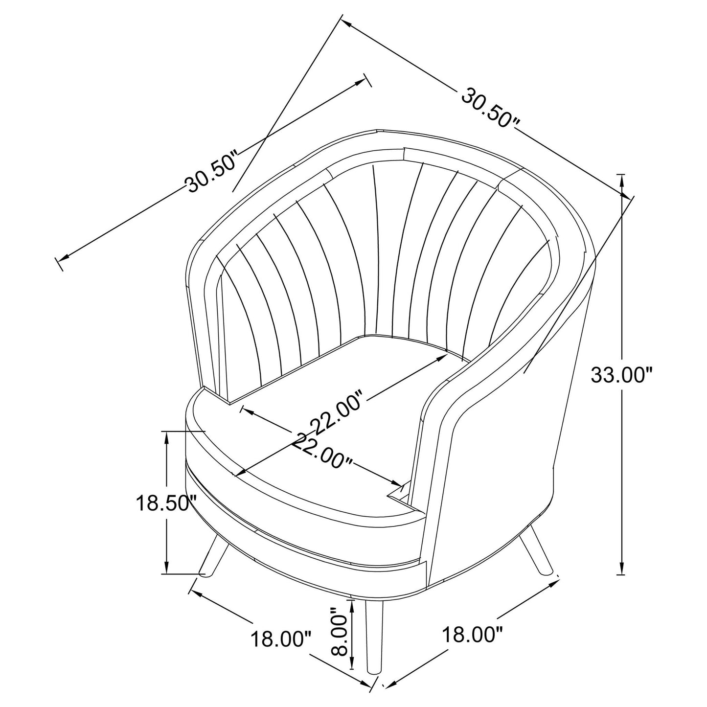 Tufted Upholstered Lounge Seating Chair