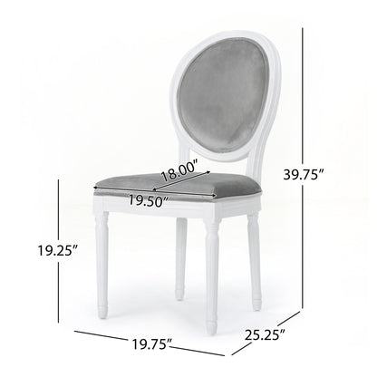 French Country Dining Chair Set With Round Backrest