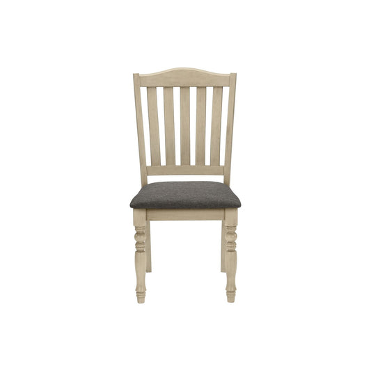 Silla de comedor tapizada, lateral, de transición (juego de 2) - Gris
